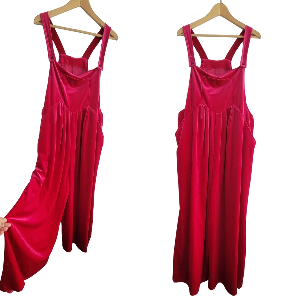 Velvetly Velour Pink Women's Wide Leg Overalls/Jumper